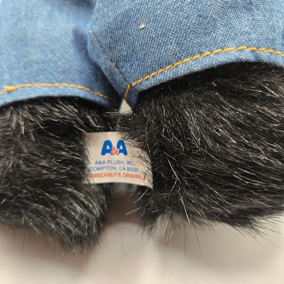 Kimbearly's Originals A&A Black Bear Bubba Plush Doll Straw Hat‎ Home Decor - Picture 5 of 5